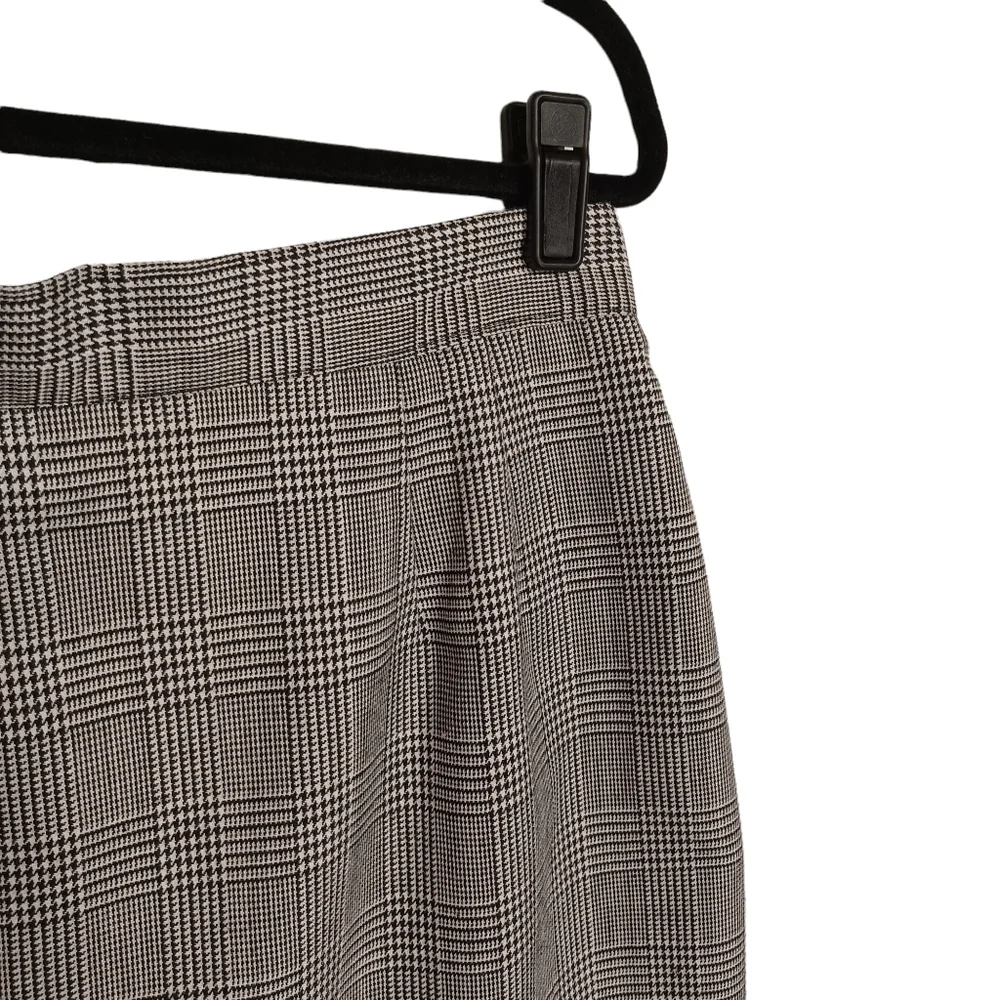 VTG NYCC Black White Houndstooth Plaid Print Mini Skirt 16 XL